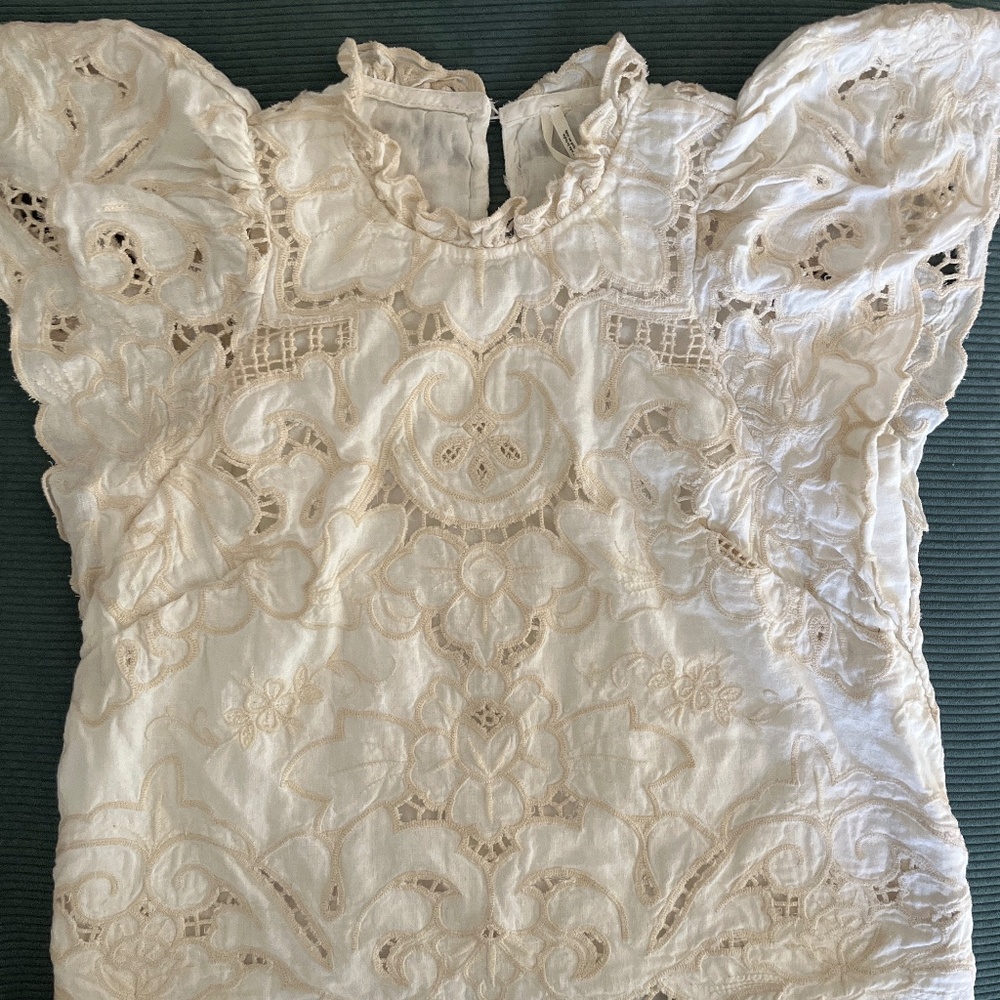 Anthropologie high neck vintage lace top